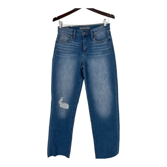 Joe's Jeans Mid Rise Boyfriend wide leg Crop w/ Raw Hem- Size 25-NWT- MSRP $189 - Picture 1 of 9